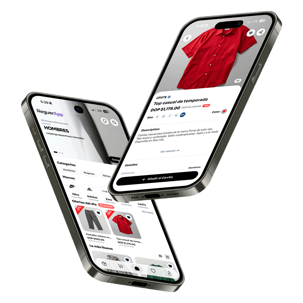 Vista previa de ReguerApp en smartphones